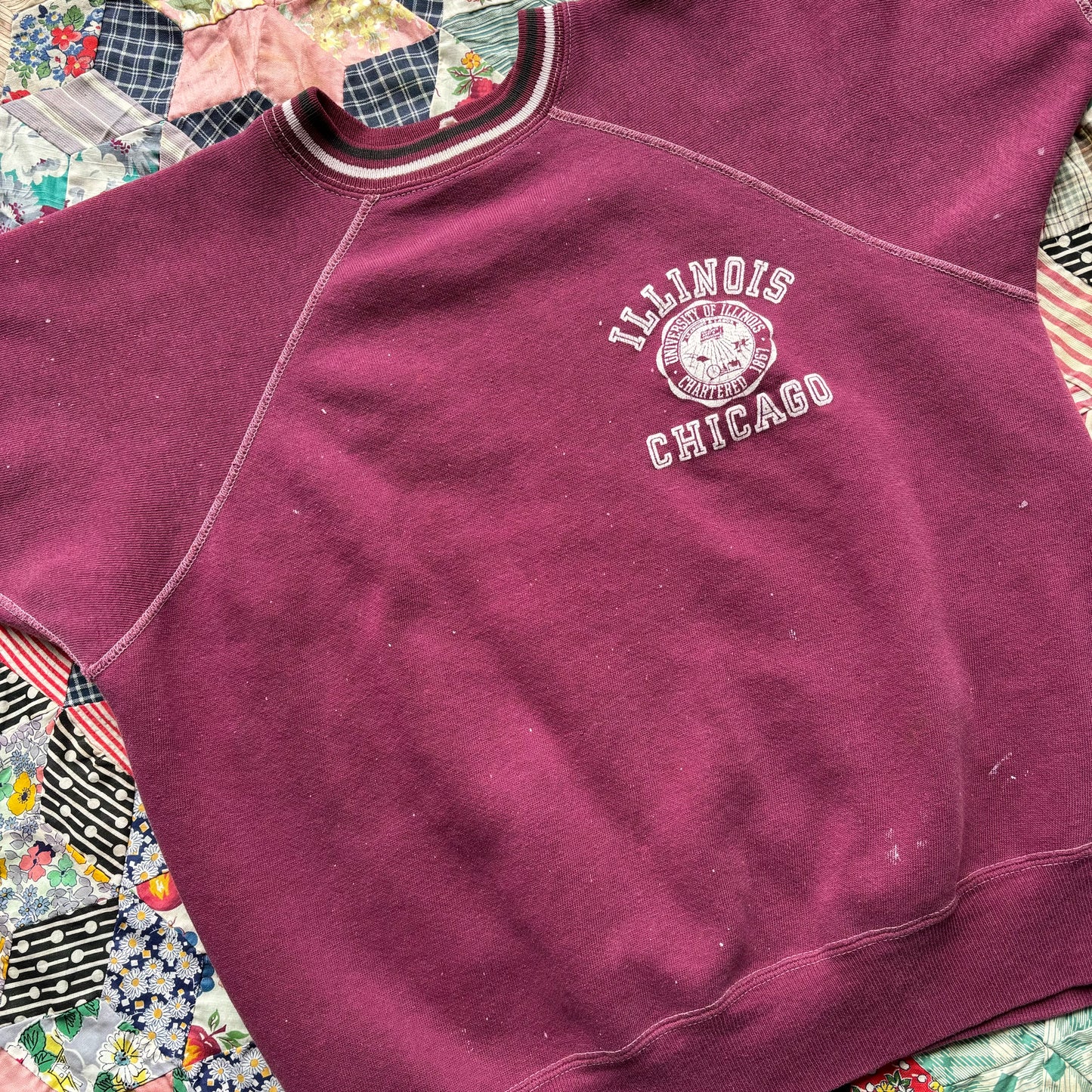 Vintage 1960s University of Illinois Champion Running Man Sweatshirt. Small