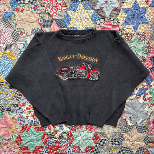 Vintage Harley Davidson Knit Sweater. Large