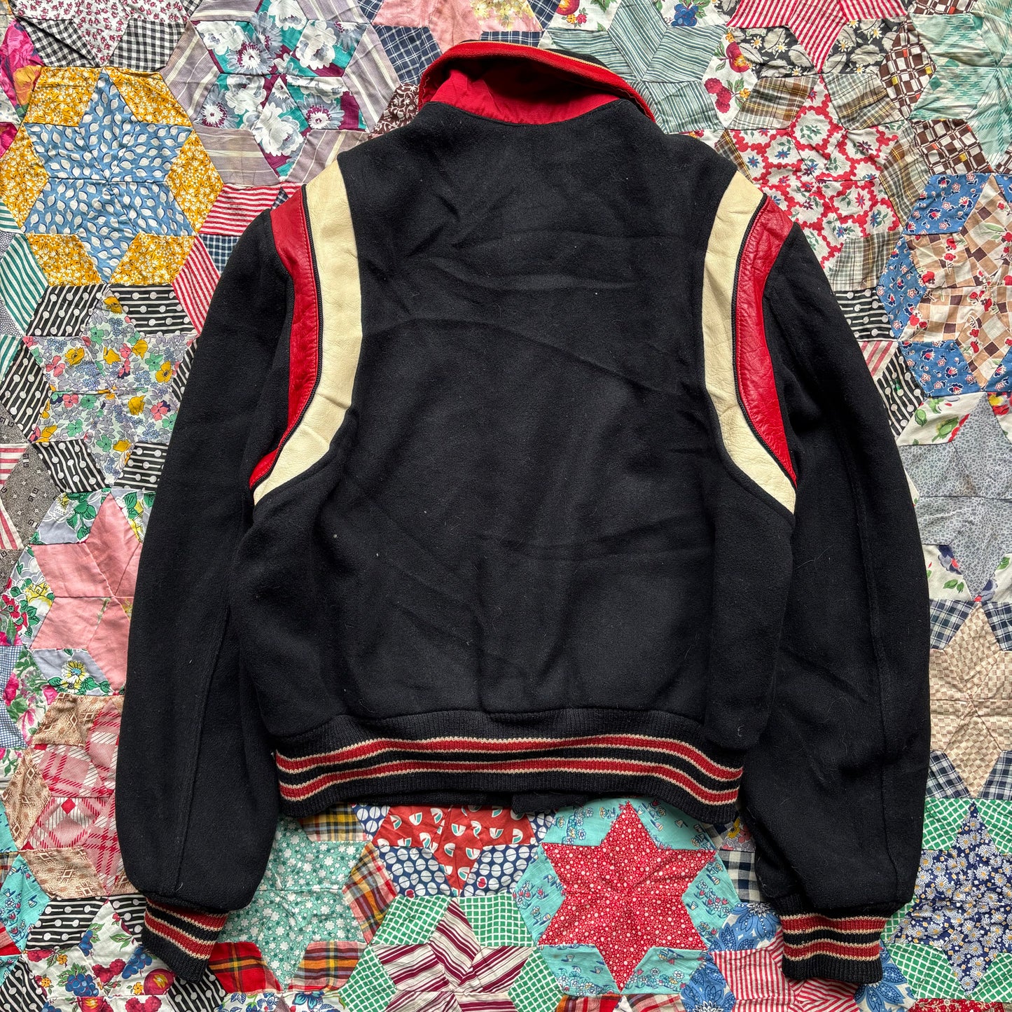 Vintage 1950s Chain Stitched Wool Varsity Jacket. Medium