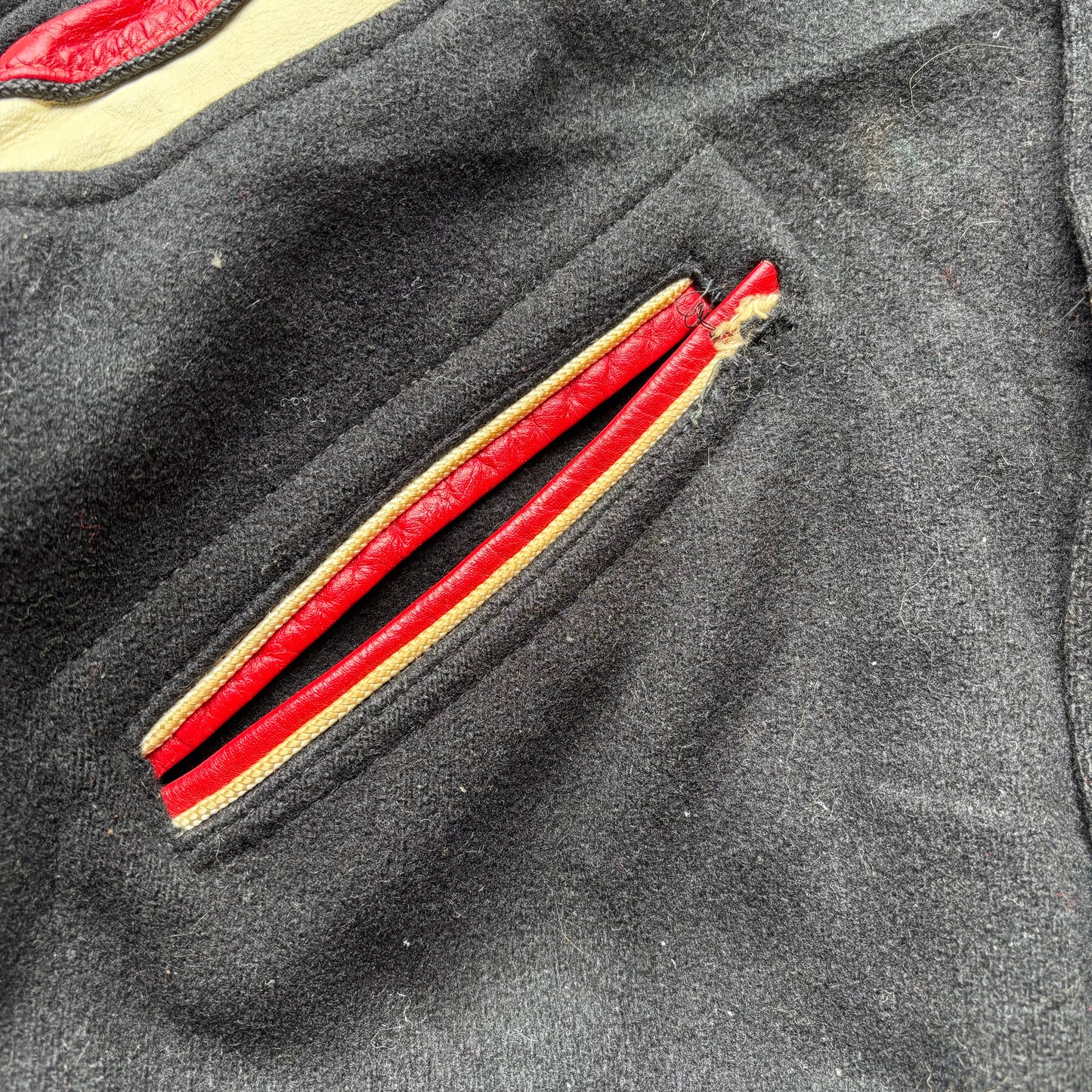 Vintage 1950s Chain Stitched Wool Varsity Jacket. Medium